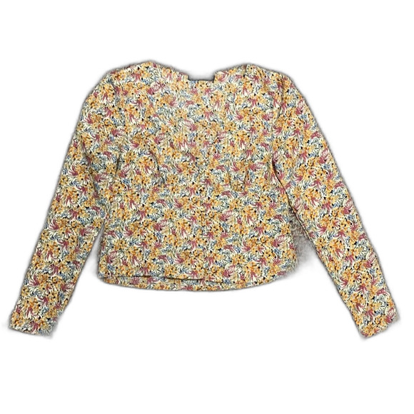 Nasty Gal Multicolored Floral V-Neck Button Front Top Size 2 - Picture 2 of 9